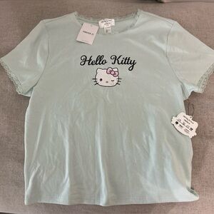 NWT Hello Kitty & Friends X Forever 21 Hello Kitty Lace Trim Baby Tee XL